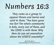 TO OPPOSE MOSES / NUMBERS 16:3