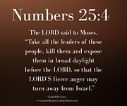 THE LEADERS OF THESE PEOPLE KILL THEM / NUMBERS 25:4