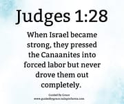 NEVER DROVE THEM OUT COMPLETELY / JUDGES 1:28